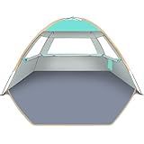 Gorich Beach Tent Sun Shelter for 3/4/6/8/10 Person with UPF 50＋ UV Protection, Lightweight & Easy Setup Beach Shade Canopy, Portable Beach Shade Tent Beach Cabana