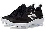 New Balance Women's Fresh Foam Velo V3 Molded Softball Shoe, Black/White, 8.5