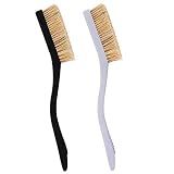Climbing & Bouldering Brush with Natural Firm Boar's Hair Bristles and Durable Handle, Climbing Chalk Brush Designed for Ultimate Performance on Climbing Wall Indoor or Outdoor (Black&Grey)