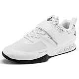 MANUEKLEAR Weight Lifting Shoes Men, Professional Training Weightlifting Shoes, Squat Shoes for Powerlifting with Rubber Non-Slip Sole Bright White