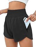 BMJL 2.5" Athletic Shorts for Women Comfy High Waist Running Short(Black,M
