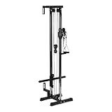 Titan Fitness Tall Wall Mounted Pulley Tower, 84.5" Plate Loaded Cable Machine, Rated 350 LB, Universal Standard & Olympic Plate Compatibility, 18 Height Settings, Space-Saving Functional Trainer
