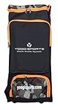 SPORTSYUVA Yoogi Sports Duffle Cricket Kitbag for Men with 2 Bat Caves Shoulder Straps Extra Compartment for Accessories (Orange)