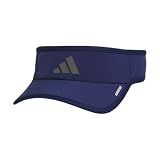 adidas Men's Superlite Visor – Lightweight Moisture-Wicking Running Hat, Dark Blue/Grey Four/3, OSFA