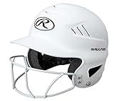 Rawlings | COOLFLO HIGHLIGHTER Batting Helmet | Face Guard Included | One Size Fits Most 6 1/2"-7 1/2" | Matte White