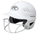 Rawlings | COOLFLO HIGHLIGHTER Batting Helmet | Face Guard Included | One Size Fits Most 6 1/2"-7 1/2" | Matte White