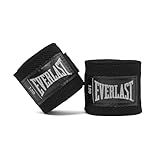 Everlast Core Handwraps 120in – Boxing Hand Wraps for Gloves, Wrist & Knuckle Support – Set of 2, Machine Washable (Black)