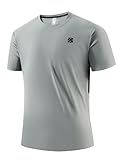 SENBWL Mens Pickleball Shirts Quick Dry Fit Moisture Wicking Summer Seamless Lightweight Short Sleeve Athletic Tennis Sport Gym Running Workout T-Shirts for Men 8369 Gray Green XL