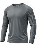 Boladeci SPF Shirts for Men Long Sleeve Swim Shirts Tops UPF 50+ Sun UV Protection Clothing Summer Fishing Gym Shirts Rash Guard T-Shirts (Dark Gray), 3X-Large