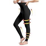 Medical Compression Pantyhose for Women & Men, 20-30mmHg Graduated Support Tights, Opaque Footless High Waist (Black, M)