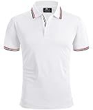 SECOOD Mens White Polo Shirts Short Sleeve Tennis Polo Collared Golf Shirts Casual Summer