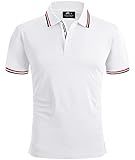 SECOOD Mens White Polo Shirts Short Sleeve Tennis Polo Collared Golf Shirts Casual Summer