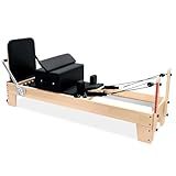 Professional Pilates Reformer Machine with Jumpboard, Reformer Box & Foot Straps – Studio-Grade Wood Frame Equipment for Home Workouts, Adjustable Resistance & Smooth Glide System (Black)