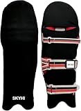 Skyhi Colored Cricket Batting Pads Covers - Leg Guards Clads - Leg Guard Skin (Black-1)