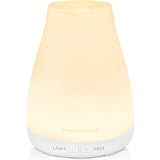 InnoGear Essential Oil Diffuser, Ultrasonic Diffusers for Home Aromatherapy Humidifier for Mother's Gift Bedroom Room 7 Colors LED 2 Mist Mode Auto Off, Basic White