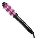 REVLON Silicone Bristle Heated Hair Styling Brush, 1" Barrel, Black/Pink