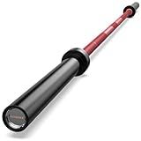 HANDBODE 7ft Olympic Barbell 45lb (20kg) - 1000lb High-Capacity Weight Bar for Deadlift/Powerlifting/Squat, Bench Press Bar for Strength Training Home Gym Workout, Red
