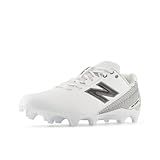 New Balance Men's Rush V5 Low Lacrosse Shoe, White/Black/Team Red, 10.5 M
