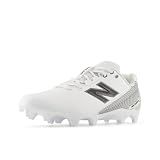 New Balance Men's Rush V5 Low Lacrosse Shoe, White/Black/Team Red, 7 M