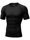 Roadbox Men's BJJ Rash Guard Short Sleeve, UPF 50+ Jiu Jitsu Compression Base Layer Swim Shirts for MMA No Gi Surfing