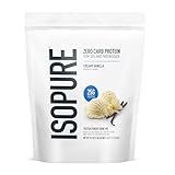 Isopure Zero Carb 100% Pure Whey Isolate Protein Powder, Lactose Free, Gluten Free, With Vitamins, Creamy Vanilla, 25g Protein Per Serving, 1 Lb, 15 Servings (Packaging May Vary)