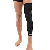 Copper Compression Leg Compression Sleeve - Copper Infused Knee Stabilizer Brace for Running, Meniscus Tear, ACL, MCL, Arthritis, Joint Pain Relief - Thigh & Calf Support for Men & Women - Black - M