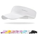 Trodalo Kids Sun Visor Hats for Girls Boys, Lightweight Cooling Stretchy Visor, Packable Sports Hat for Running, Tennis, Golf White