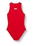 ARENA Women's Solid Water Polo One Piece Swimsuit, Red/White, Size 30