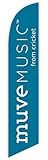 Advertising Feather Flag 12ft for Cricket Muve Music (Blue) - Replacement Flag Only (without Poleset)