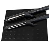 Colortrak Heat-Resistant Styling Station Mat, Silicone Mat Prevents Work Surfaces from Heat Damage of Styling Tools, Prevent Tool from Falling or Slipping, Black, 9 x 11 inches