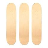 3 PCS Blank Maple Skateboard Decks, 31 x 8 inch 7-Layer Maple Double Tail Skateboard Decks Set of 3