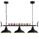 LuoliiTa Pool Table Light, Billiard Light for 7' 8' 9' Pool Table, Hanging Billiards Light for Billiard Room, Game Room, Restaurant, Coffee Shop (3 Lights)