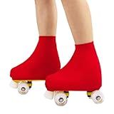 Skate Boot Covers - Protective Skate Shoe Covers, Kids to Adult Men Women - Figure Ice Roller Skate Accessories (Red, M)