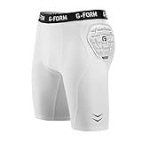 G-Form Pro Padded Compression Shorts - White - Protective Gear for Basketball & Volleyball - Adult Large