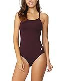 baleaf Women's Athletic Training Adjustable Strap One Piece Swimsuit Swimwear Bathing Suit Wine Red 36