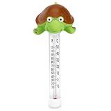 Floating Pool Thermometer, Large Display with String Easy to Read, Shatter Resistant, for Outdoor & Indoor Swimming Pools, Spas, Hot Tubs & Aquariums (Turtle)