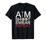 Aim Shoot Swear Repeat Darts T-Shirt Retro Vintage Gift T-Shirt
