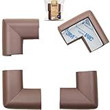 Roving Cove HeftyFit Corner Protector for Baby (4 Large Corners), Heavy-Duty Soft Rubber Foam Furniture Corner Bumper Guards, 3M Adhesive Pre-Taped, Coffee Brown