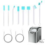 XANGNIER Ice Machine Cleaner Brush Kits,Countertop Ice Maker Cleaning Tools Accessories-2 Pcs Extra Long Pipe Drain Cleaners Brush and 8 Pcs Small Crevice Cleaning Brush for Tight Spaces
