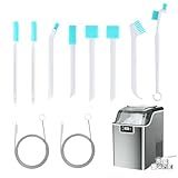 XANGNIER Ice Machine Cleaner Brush Kits,Countertop Ice Maker Cleaning Tools Accessories-2 Pcs Extra Long Pipe Drain Cleaners Brush and 8 Pcs Small Crevice Cleaning Brush for Tight Spaces