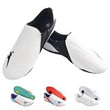 DEWEAR fitness Taekwondo Karate Martial Arts Shoes, Lightweight and Breathable Boxing Shoes for Kids Youth Adult, Unisex (White & Black, 8.5 Women/ 7.55 Men)