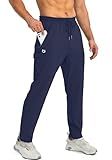 G Gradual Men's Sweatpants with Zipper Pockets Tapered Joggers for Men Athletic Pants for Workout, Jogging, Running (Navy, Large)