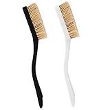 Climbing & Bouldering Brush with Natural Firm Boar's Hair Bristles and Durable Handle, Climbing Chalk Brush Designed for Ultimate Performance on Climbing Wall Indoor or Outdoor (Black&White)