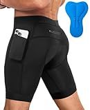 Niksa Men's Performance Cycling Shorts with 3D Pad, Road and Mountain Breathable Quick-Dry with 3 Pockets Bike Shorts