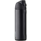 Owala FreeSip Insulated Stainless Steel Water Bottle with Straw, BPA-Free Sports Water Bottle, Great for Travel, 24 Oz, Very, Very Dark