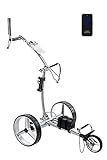 Wingscaddy Electric Golf Push Cart with Remote Control – Up to 36 Hole & 1500 Life Cycle Lithium Battery Twin Motors Lightweight MAX-300 Silver Body