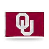 Rico Industries NCAA 3-Foot by 5-Foot Single Sided Banner Flag with Grommets, Oklahoma Sooners