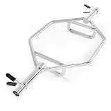 VEVOR Trap Bar Hex Bar, 2-Inch Hex Barbell, 800 LBS Capacity Shrug Bars with Knurled Grips, Weightlifting and Strength Training Equipment, Home Gym for Squats, Deadlifts, Shoulder Presses (Silver)