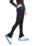 Jinhiteam Figure Skating Leggings Size 5-6 Years Old Kids Solid Black Strechy High Waist Girls Pants for Practise Class