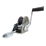 Camco 2000lb Boat Trailer Winch - Manual Hand Crank Boat Winch Features 20-Foot Strap & 2-Way Ratchet - 2,000lb Weight Capacity - Boat Trailer Accessories (50000)